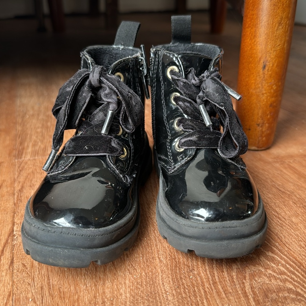 Patent leather Combat Boots  kids boots size 7